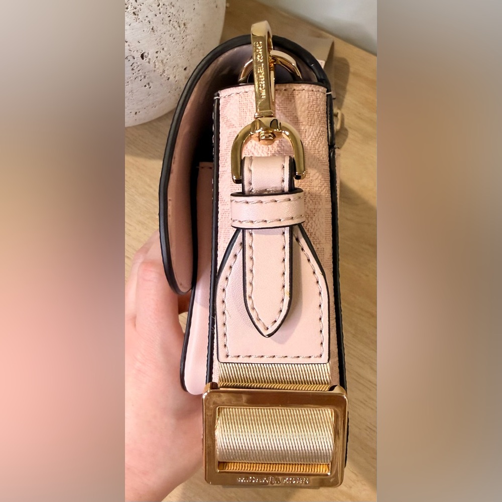 Michael Kors Sloan Editor Medium Logo Messenger Bag Powder Blush Crossbody - Picture 5 of 9